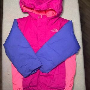 The North Face Kids Vibrant Pink and Purple Puffer Jacket